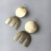 Lightweight Brass Statement Earrings | Rise Geometric Brass Earring | Ann Erickson Jewelry | Golden Rule Gallery | Excelsior, MN | Minnesota Artists | MN Made Jewelry