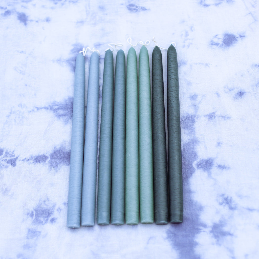 Blue Gradient Taper Candle at Golden Rule Gallery