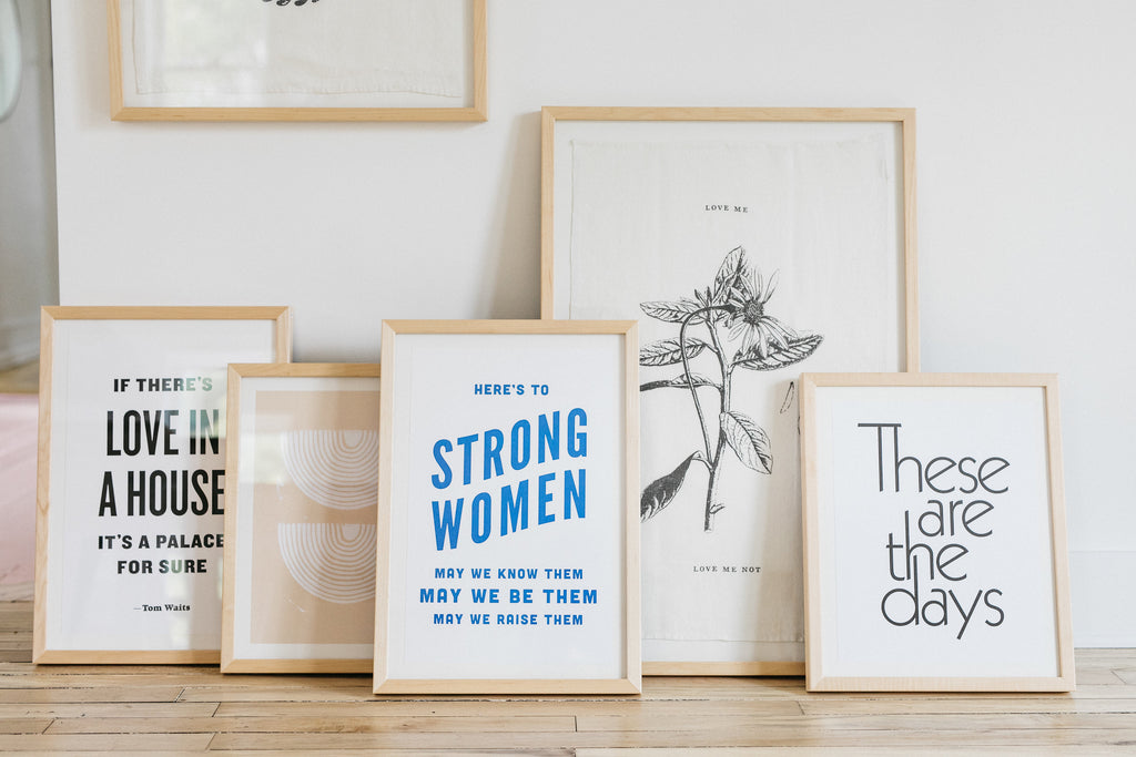 Here's To Strong Women May We Know Them May We Be Them May We Raise Them Text Art Print at Golden Rule Gallery
