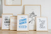 Love Me Floral Tea Towel | Linen Tea Towel Art | Golden Rule Gallery | Framed Art | Excelsior, MN