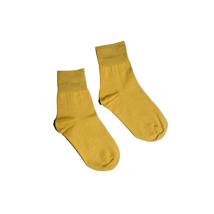 Hansel from Basel Trouser Crew Sock in Citron Golden Rule Gallery