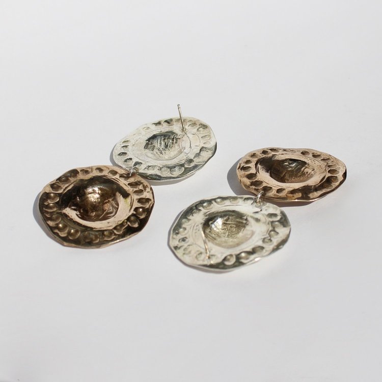 Holiday Earrings | Sterling Silver and Bronze Earrings | Annika Fine | Statement Earrings | Golden Rule Gallery | Excelsior, MN