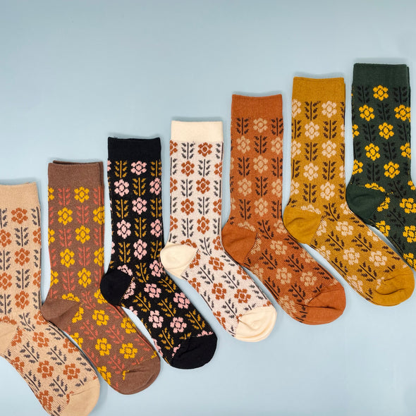 Floral Mary Lou Knit Socks at Golden Rule Gallery in MPLS