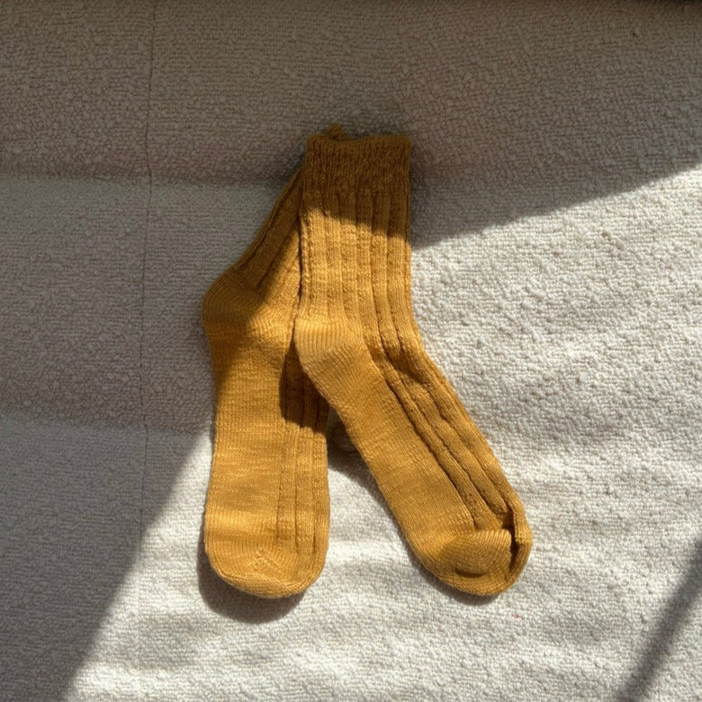 Gold Knit Hut Socks by Le Bon Shoppe