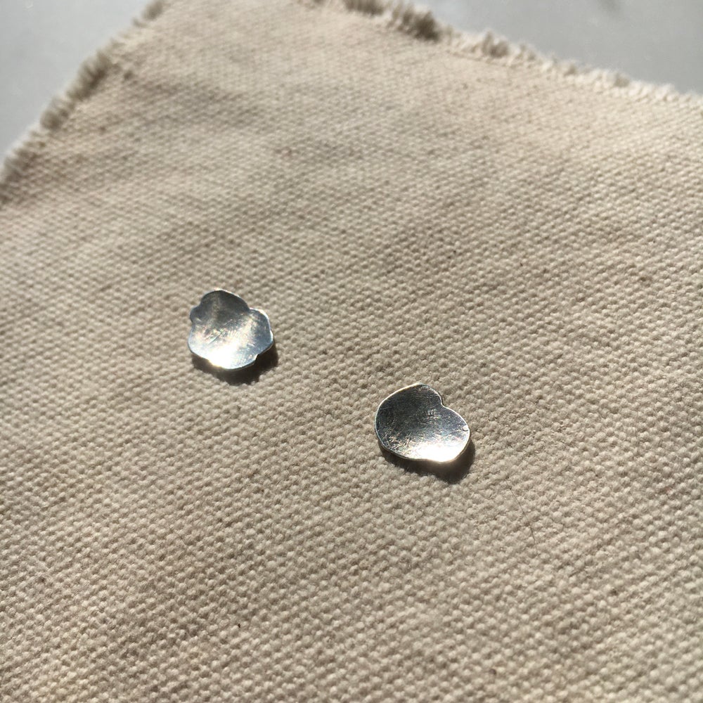 Minimal Sterling Silver Studs by Local MPLS Artist Ann Erickson at Golden Rule Gallery in Excelsior, MN