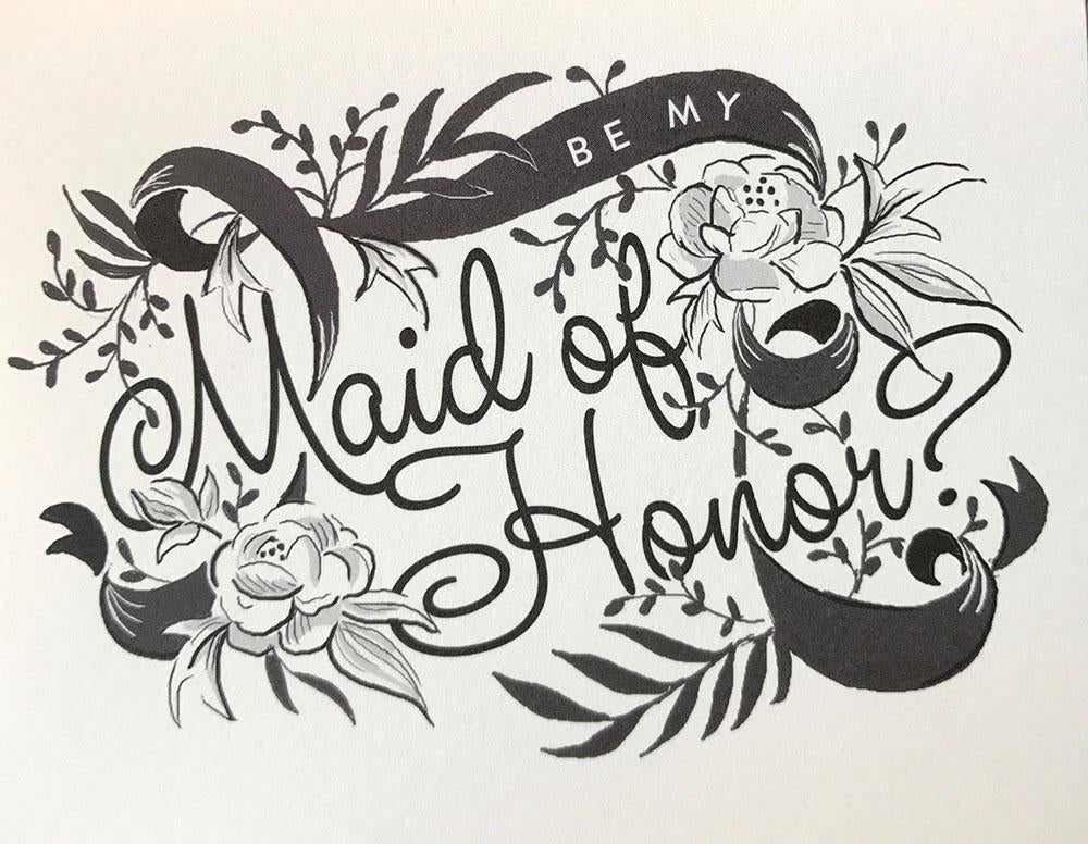 Maid of Honor Card | Amy Heitman | Golden Rule Gallery | Excelsior, MN