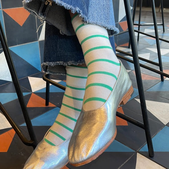 Irish Green Stripe Le Bon Shoppe Socks at Golden Rule Gallery in MPLS