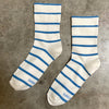Ciel Blue Wally Stripe Sneaker Socks by Le Bon Shoppe at Golden Rule Gallery