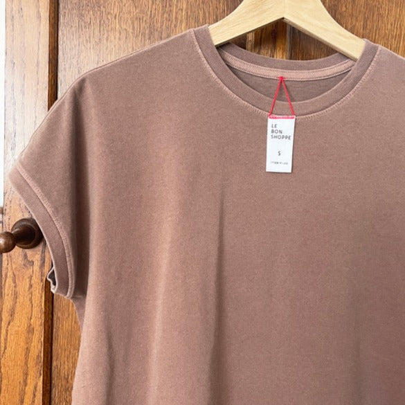 Le Bon Shoppe Drop Shoulder Brown Tee Shirt