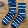 Marine Navy Stripe Wally Sneaker Socks by Le Bon Shoppe
