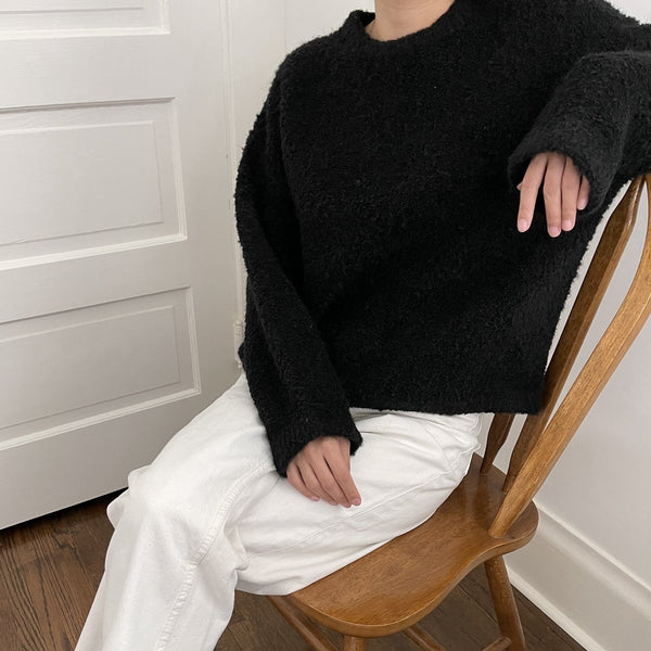 Envie Sweater in Black | Noir Envie Sweater | Oversized Fuzzy Sweater | Le Bon Shoppe | Golden Rule Gallery | Excelsior, MN