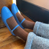 Brown Ribbed Her Socks by Le Bon Shoppe with Ballet Flats