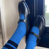 Le Bon Shoppe Blue Grandpa Socks with Stripes
