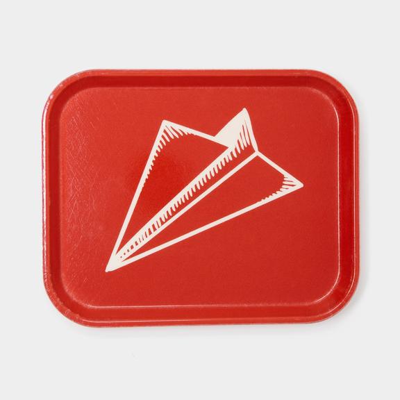 Catchall Tray | Small Red Tray | Paper Airplane Graphic | Izola | Golden Rule Gallery | Excelsior, MN