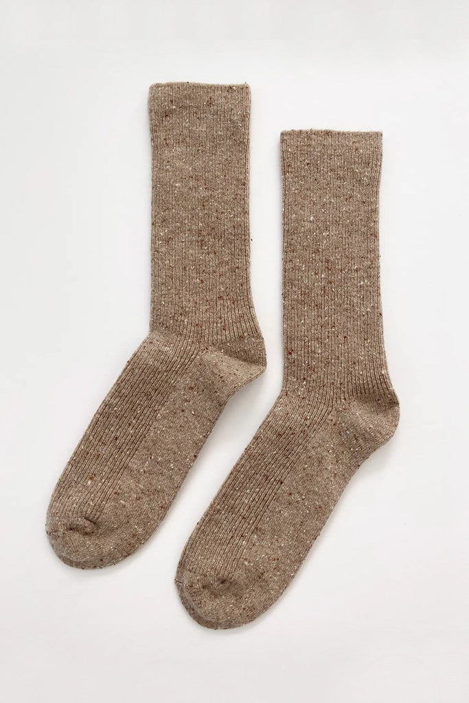 Tan Snow Socks by Le Bon Shoppe at Golden Rule Gallery