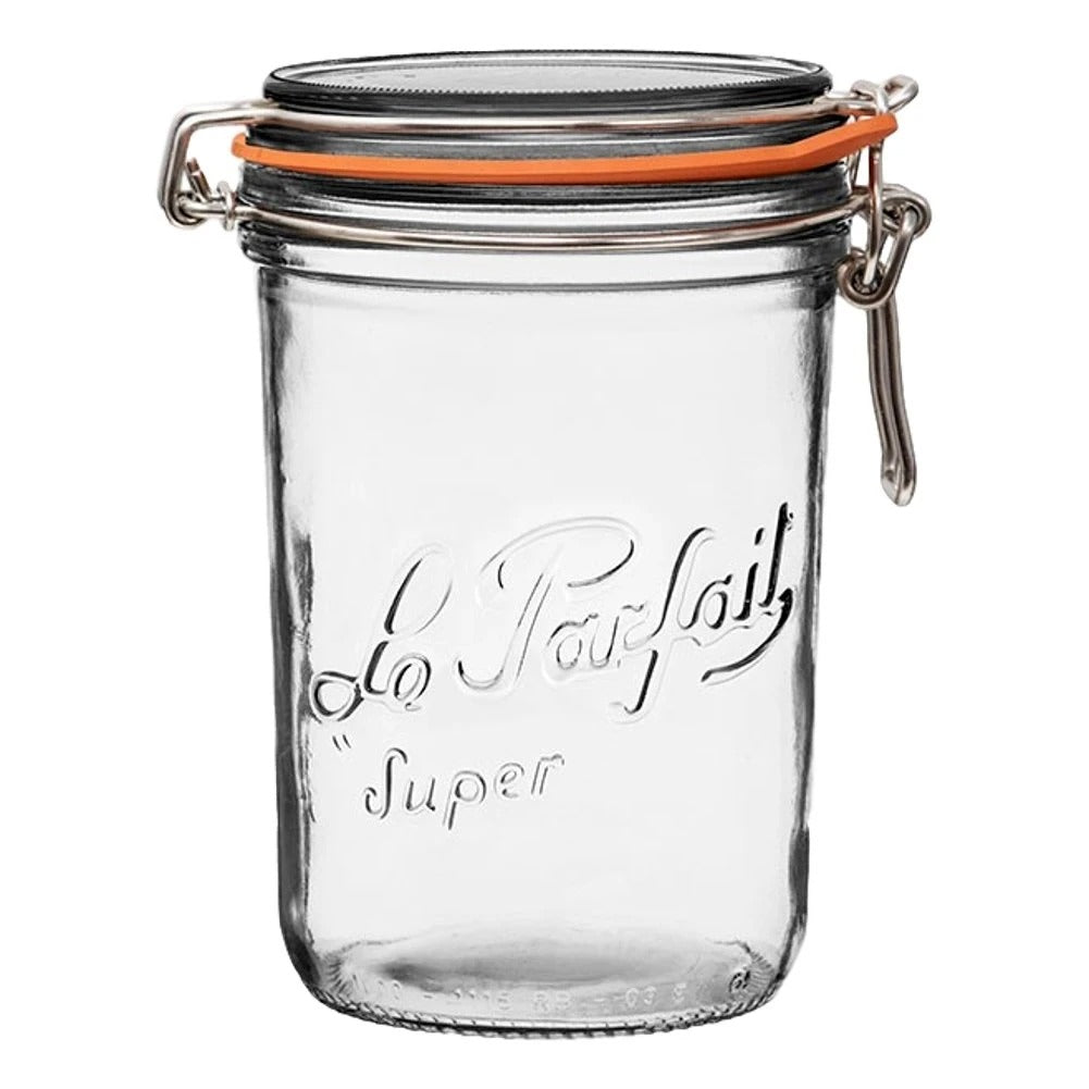 Large French Glass Storage Jars with Rubber Seal by Le Parfait at Golden Rule Gallery in Excelsior, MN