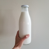 French Glass Milk Bottle with Metal Twist Cap