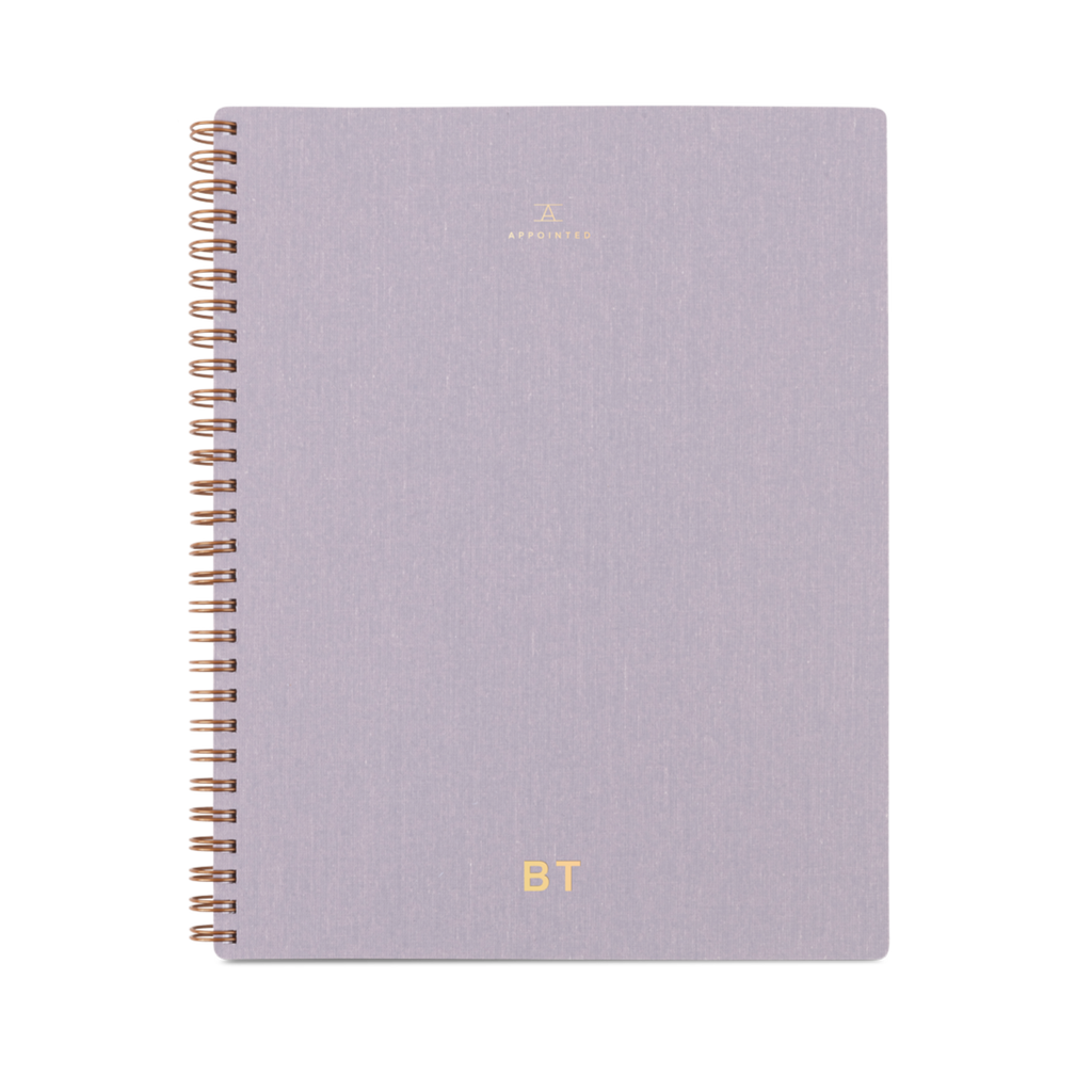 Classic Notebook in Lavender Gray | Lavender Grey Notebook | Lilac Purple Notebook | Appointed | Office Supplies | Work From Home | Golden Rule Gallery | Excelsior, MN