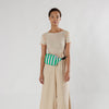 Pink Green Awning Stripe Baggu Puffy Fanny Pack at Golden Rule Gallery