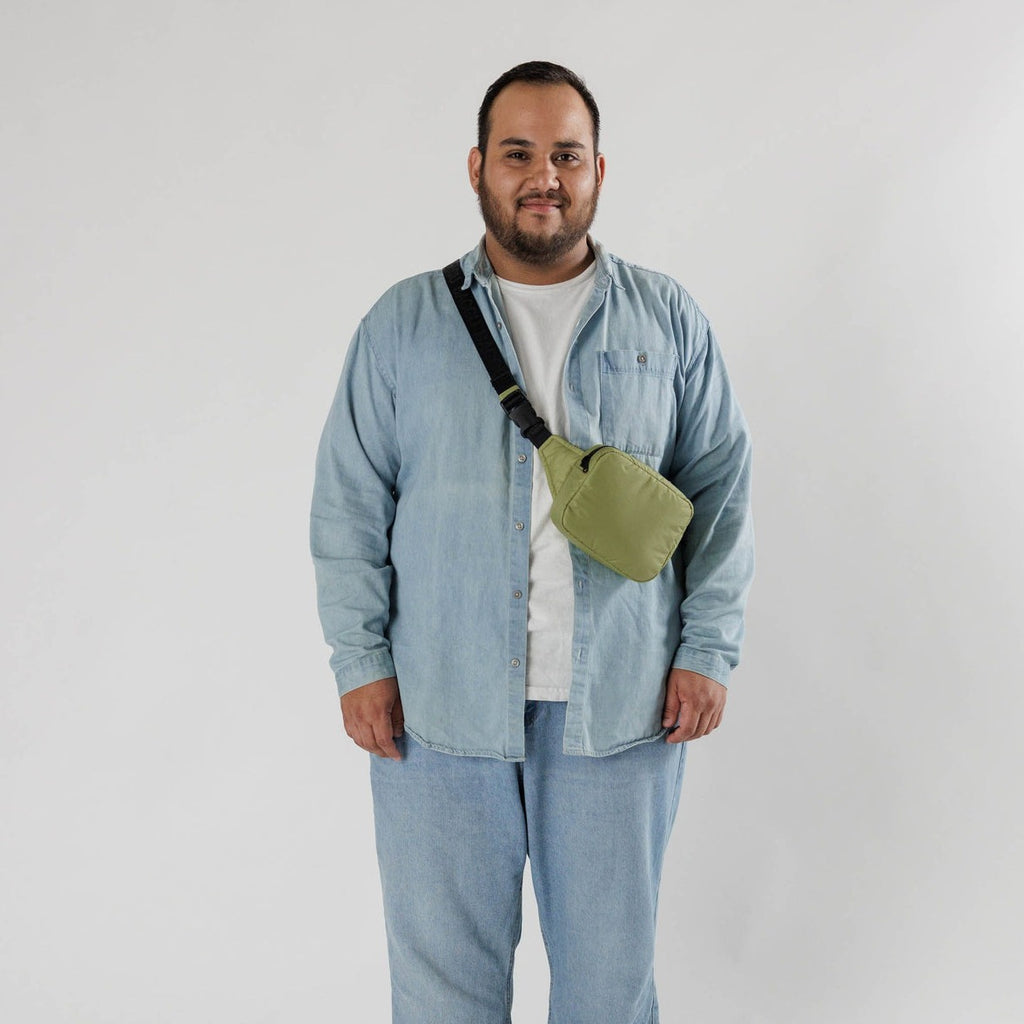 Pistachio Green Puffy Baggu Fanny Pack at Golden Rule Gallery