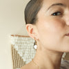 Pearl Hoop Earrings Made In Minnesota | Protextor Parrish | Coin Pearl Gold Earrings | Pearl Jewelry | Minnesota Made Jewelry | MN Artisan Made Jewelry | MPLS Artists | Golden Rule Gallery | Excelsior, MN
