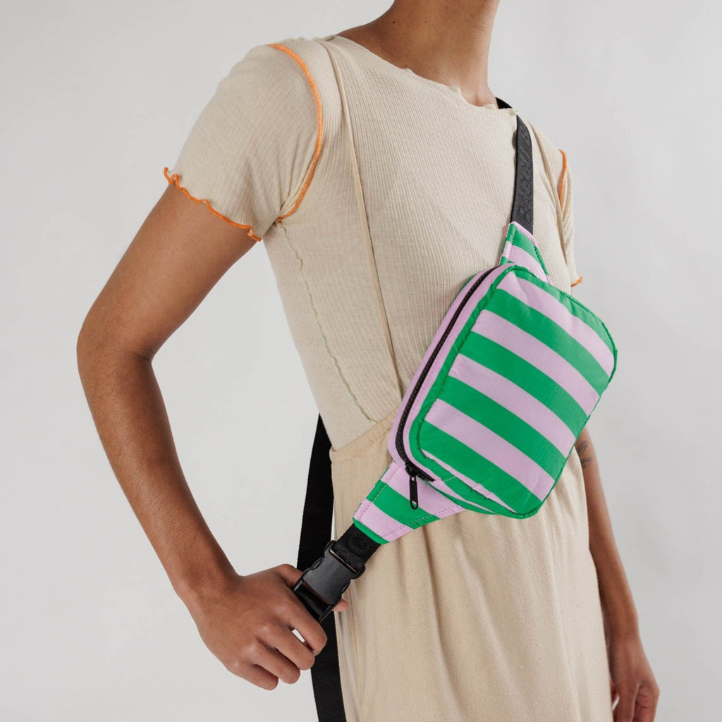 Puffy Candy Striped Fanny Pack by Baggu at Golden Rule Gallery