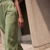 Eve Gravel Sustainable Green Linen Blend Pants 