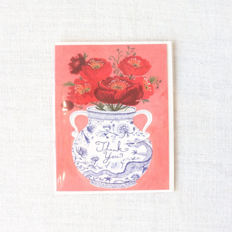 Thank You Dragon Vase Art Card by Red Cap Cards at Golden Rule Gallery in Excelsior, MN