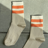 Cream Socks with Orange Stripes by Le Bon Shoppe at Golden Rule Gallery in MPLS