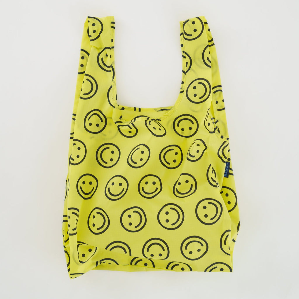 Yellow Happy Baggu Standard Reusable Tote Bag 
