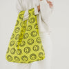 Yellow Happy Smiley Face Reusable Bag by Baggu