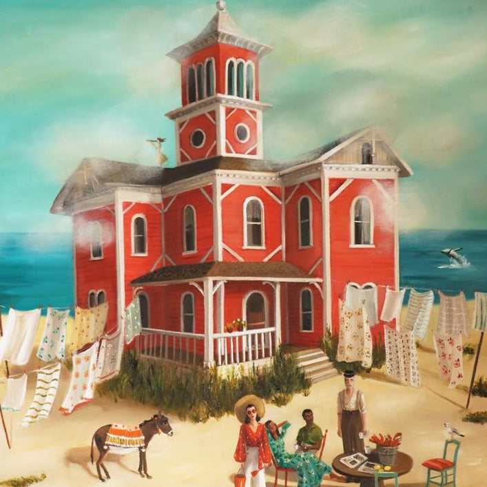 The Lighthouse At Folly Bay The Day Before The Storm That Changed Everything Art Print | Janet Hill Studio | Golden Rule Gallery | Excelsior, MN