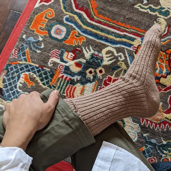 Dark Pink Fall Socks by Le Bon Shoppe at Golden Rule Gallery