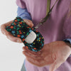 Velcro Opening Black Calico Floral Baggu Puffy Earbuds Case at Golden Rule Gallery