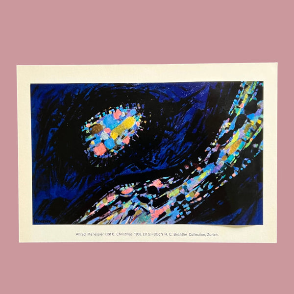 Vintage 1960 Alfred Manessier "Christmas" Swiss Art Plate available for sale at Golden Rule Gallery on Lake Minnetonka in Minnesota