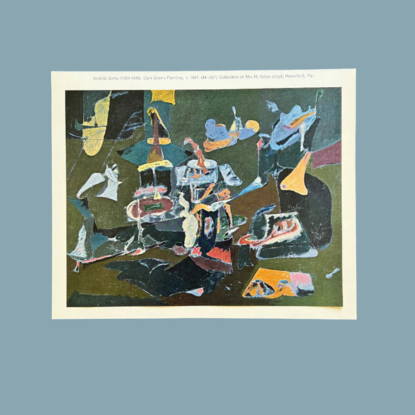 Vintage 1960 Arshile Gorky "Dark Green Painting" Swiss Art Plate
