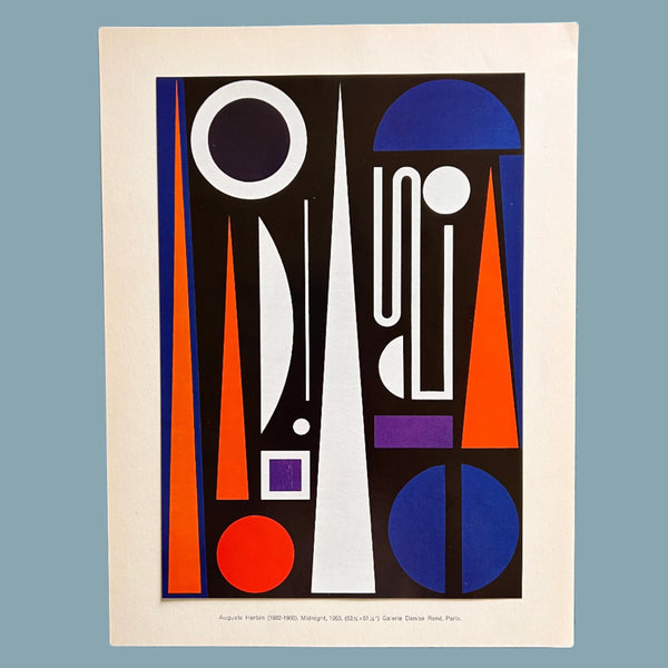 Vintage 1960 Auguste Herbin "Midnight" Swiss Art Plate