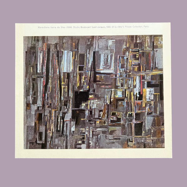 Vintage 1960 Maria-Elena Vieira da Silva "Studio, Boulevard Saint-Jacques" Swiss Art Plate