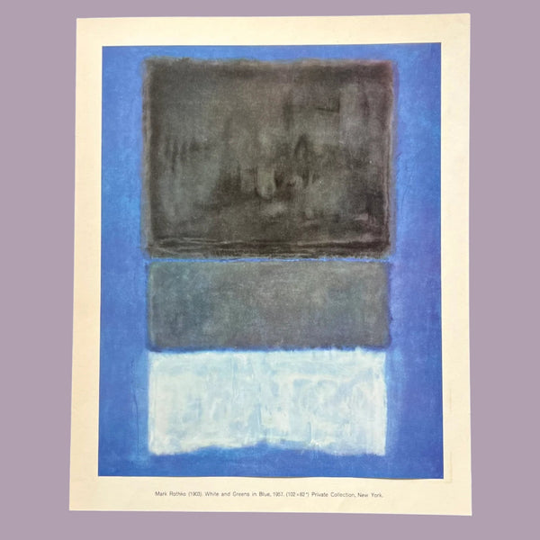 Vintage 1960 Mark Rothko "White and Greens in Blue" Swiss Art Plate