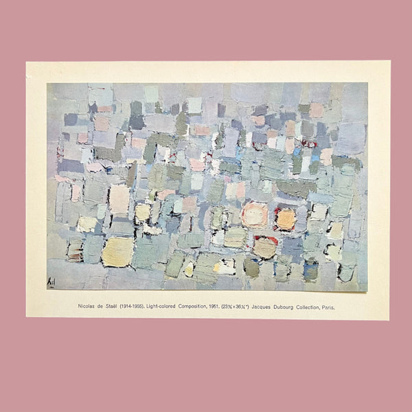 Vintage 1960 Nicolas de Staël "Light-colored Composition" Swiss Art Plate