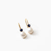 Wolf Circus Erin Pearl Earrings in Gold in Blue Sapphire at Golden Rule Gallery