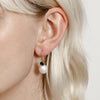 Erin Pearl Gold Earrings with Blue Sapphire by Wolf Circus Jewelry