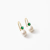 Wolf Circus Erin Pearl Earrings in Gold and Green Emerald at Golden Rule Gallery in Excelsior, MN
