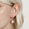 Erin Pearl Gold Earrings with Pink Sapphire by Wolf Circus at Golden Rule Gallery