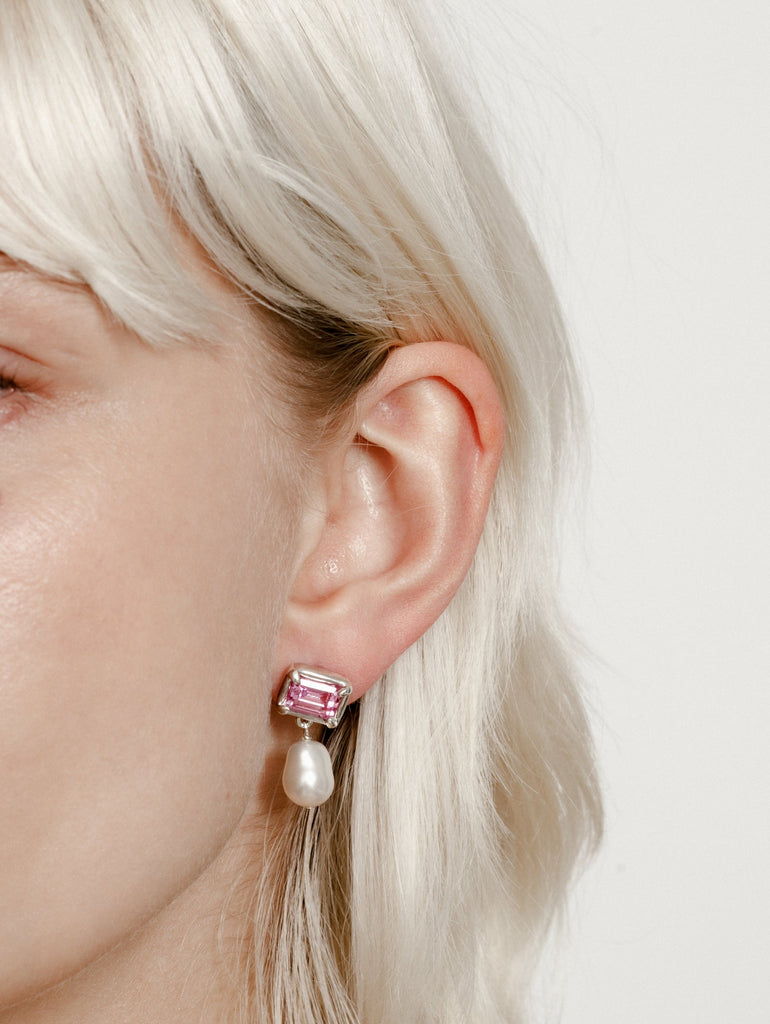 Wolf Circus Sophie Earrings in Silver and Pink Sapphire