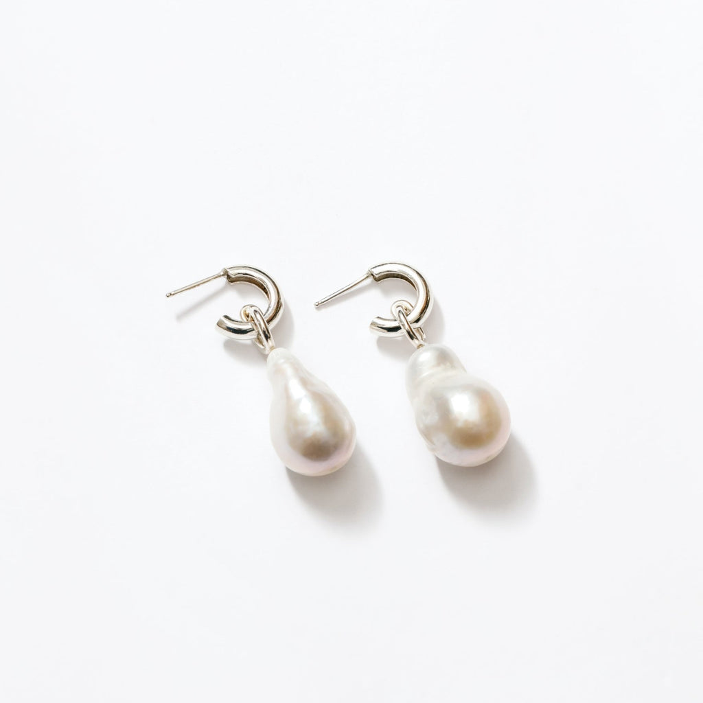 Wolf Circus Jewelry | White Pearl Suki Earrings | Wuki White Pearl Earrings in Silver | Excelsior, MN | Golden Rule Gallery | Jewelry | Earrings