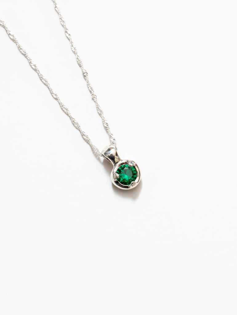 Green Emerald Nina Silver Necklace by Wolf Circus