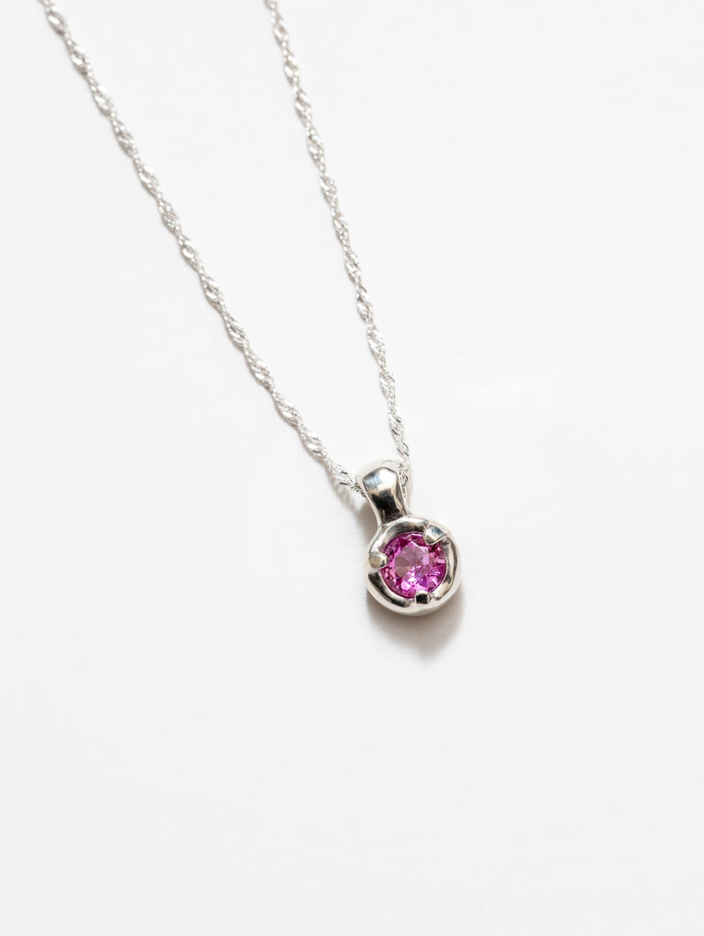 Nina Silver Necklace with Pink Sapphire by Wolf Circus