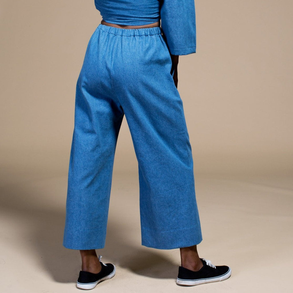Florida Pant | Wide Leg Denim Pants | Winsome Goods | Minneapolis Made Apparel | Minnesota Artists | Golden Rule Gallery | Bottoms | Ethical Clothing | Sustainable Apparel Brands | Excelsior, MN