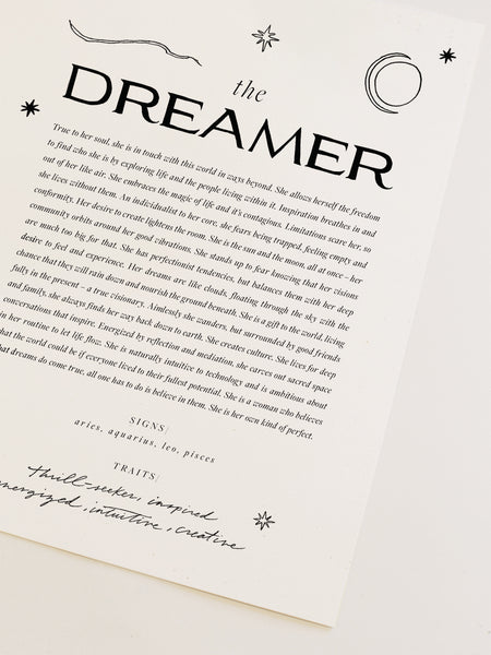 The Dreamer Zodiac Art Print by Wilde House Paper at Golden Rule Gallery in Excelsior, MN